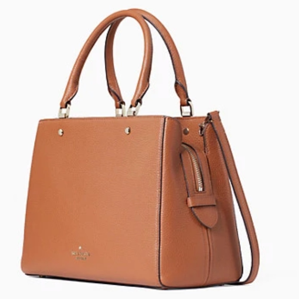 Kate Spade Leila Medium Triple Compartment Satchel Warm Ginger - Picture 7 of 16